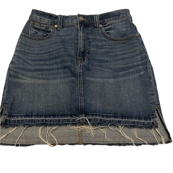 Madewell mini Jeans Skirt size 25 Boho Western Festival Fringe Vacation Summer - Picture 1 of 4